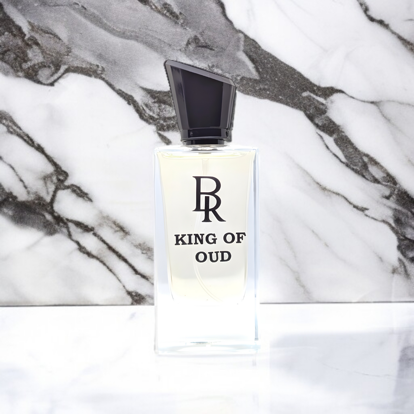 Premium King of Oud fragrance with white oud essence, showcased in a sophisticated bottle symbolizing royalty and refinement.