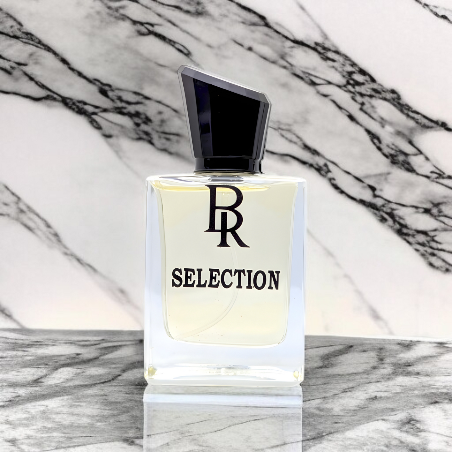 "Delicate perfume bottle of 'Selection', radiating floral elegance inspired by Gucci Flora."