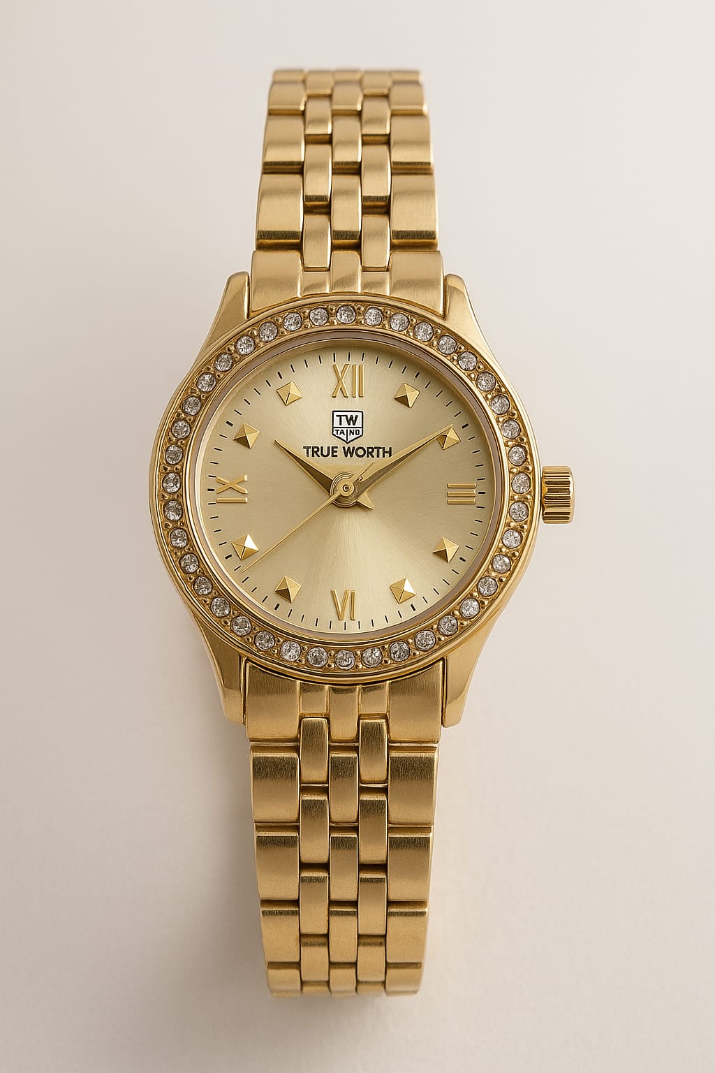 GOLD CLASSIC CRYSTAL WATCH FOR WOMEN