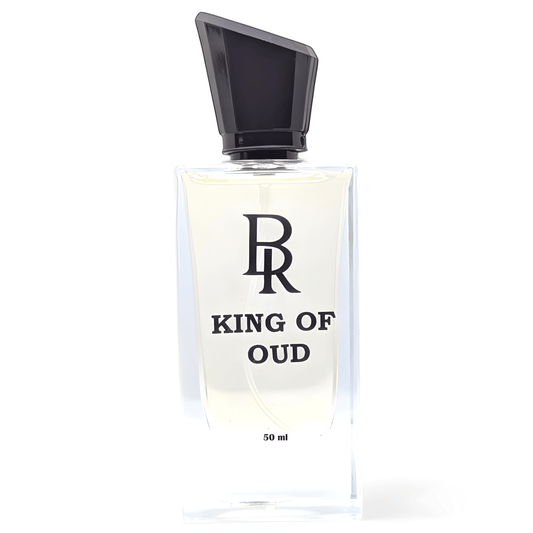 Elegant bottle of King of Oud perfume, infused with rich white oud notes, perfect for a bold and luxurious fragrance experience.
